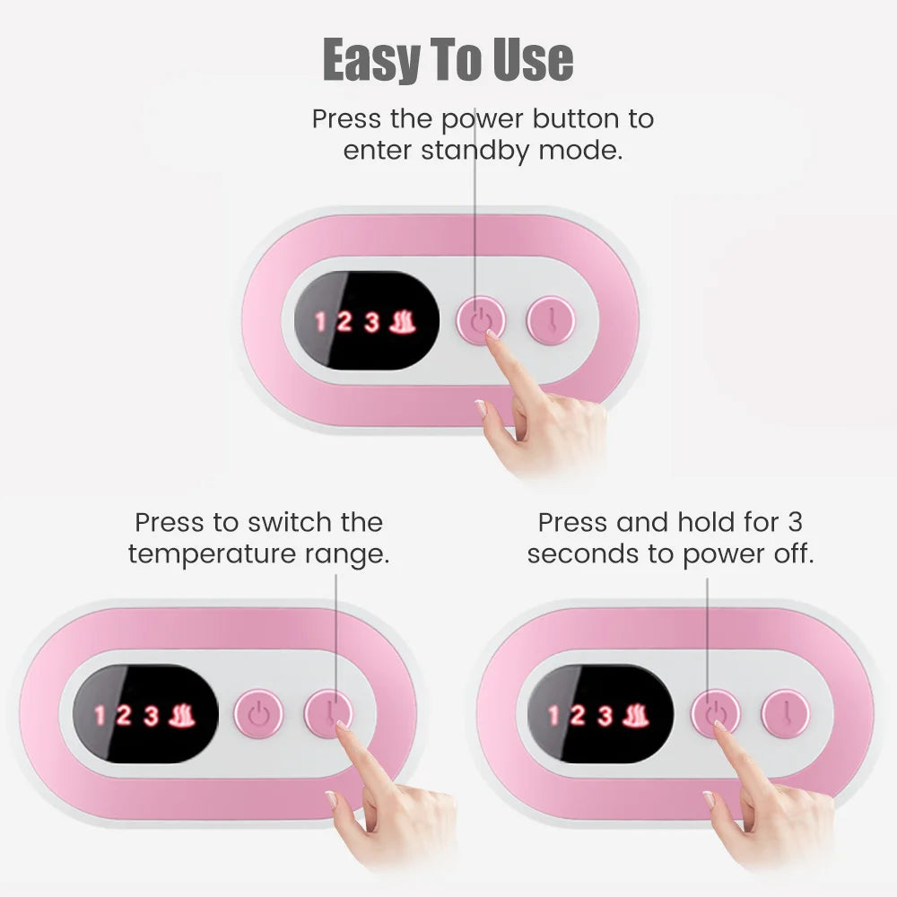 Menstrual Pain Relief Abdomen Heating Massager Electric Warm Palace Belt Women Vibrating Massage For Uterus Period Cramp Relief| |   - AliExpress