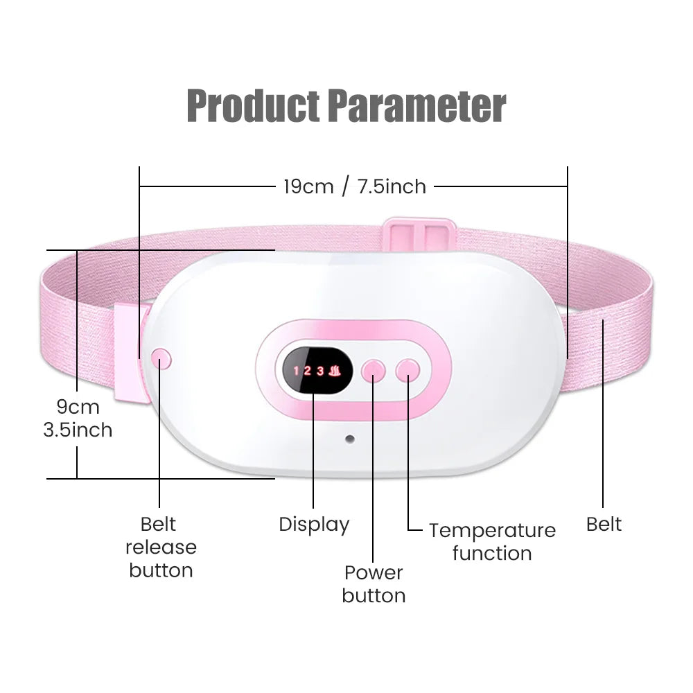 Menstrual Pain Relief Abdomen Heating Massager Electric Warm Palace Belt Women Vibrating Massage For Uterus Period Cramp Relief| |   - AliExpress
