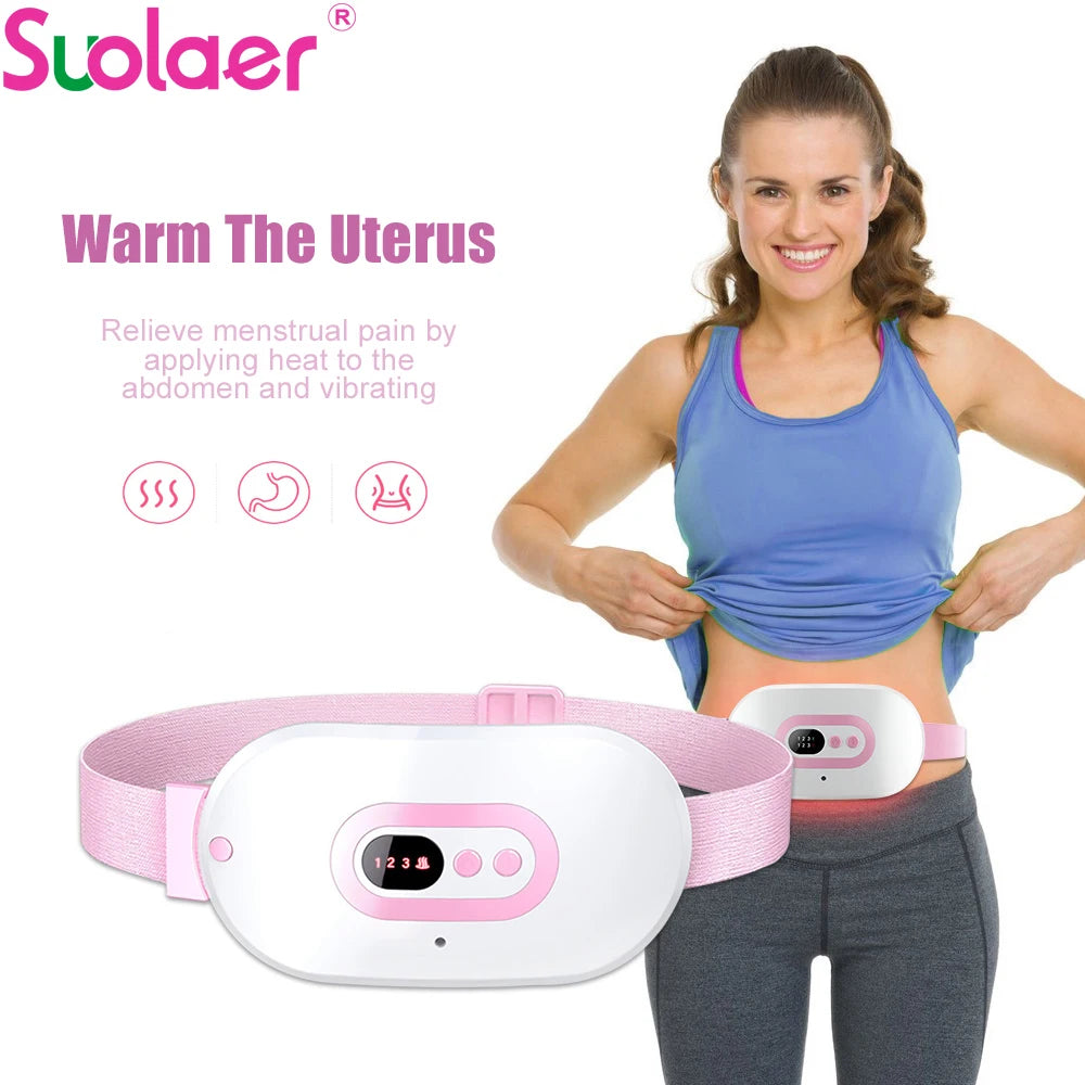 Menstrual Pain Relief Abdomen Heating Massager Electric Warm Palace Belt Women Vibrating Massage For Uterus Period Cramp Relief| |   - AliExpress