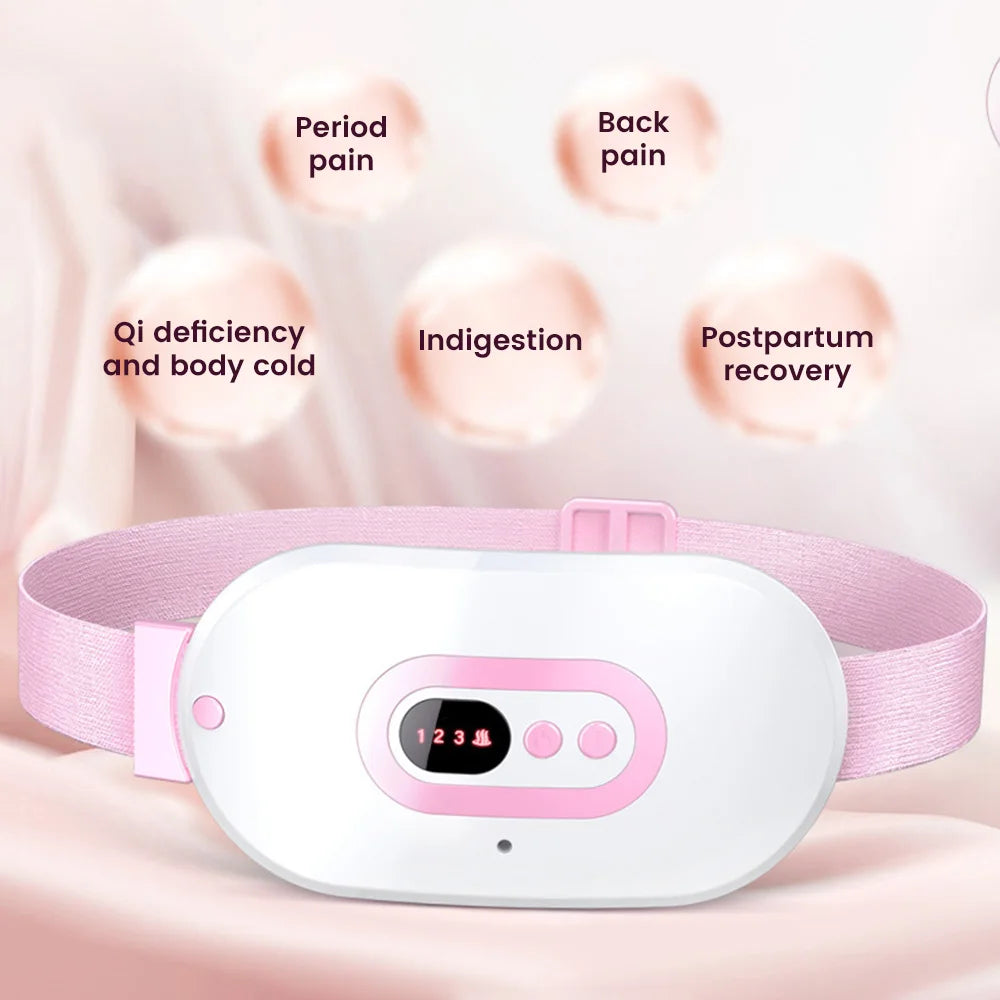 Menstrual Pain Relief Abdomen Heating Massager Electric Warm Palace Belt Women Vibrating Massage For Uterus Period Cramp Relief| |   - AliExpress